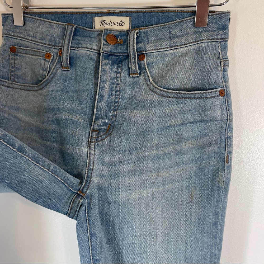 Madewell Cali Demi-Boot Jeans raw hem high waist blue jeans size 25 - Picture 5 of 7